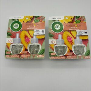 Air Wick Plug In Scented Oil 2pk Refill, Peach & Sweet Nectar Limited Edition x2